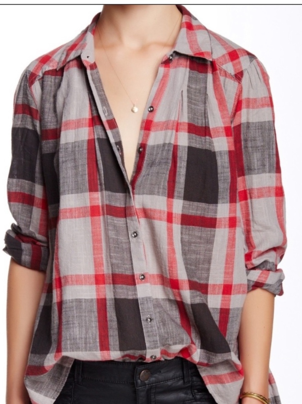 Free People | Peppy Plaid Button Down Top